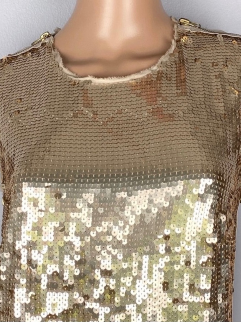 NEW ROBERT RODRIGUEZ GOLD SEQUIN MINI DRESS - Picture 3 of 5